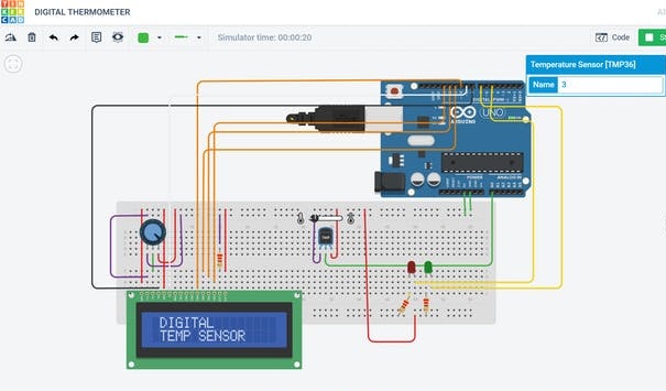 �������� ��������� �� ������ Arduino ������� ����������� LM35 ������ ������