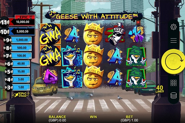 ����� ��������� Geese With Attitude �� izzi-casino.kz
